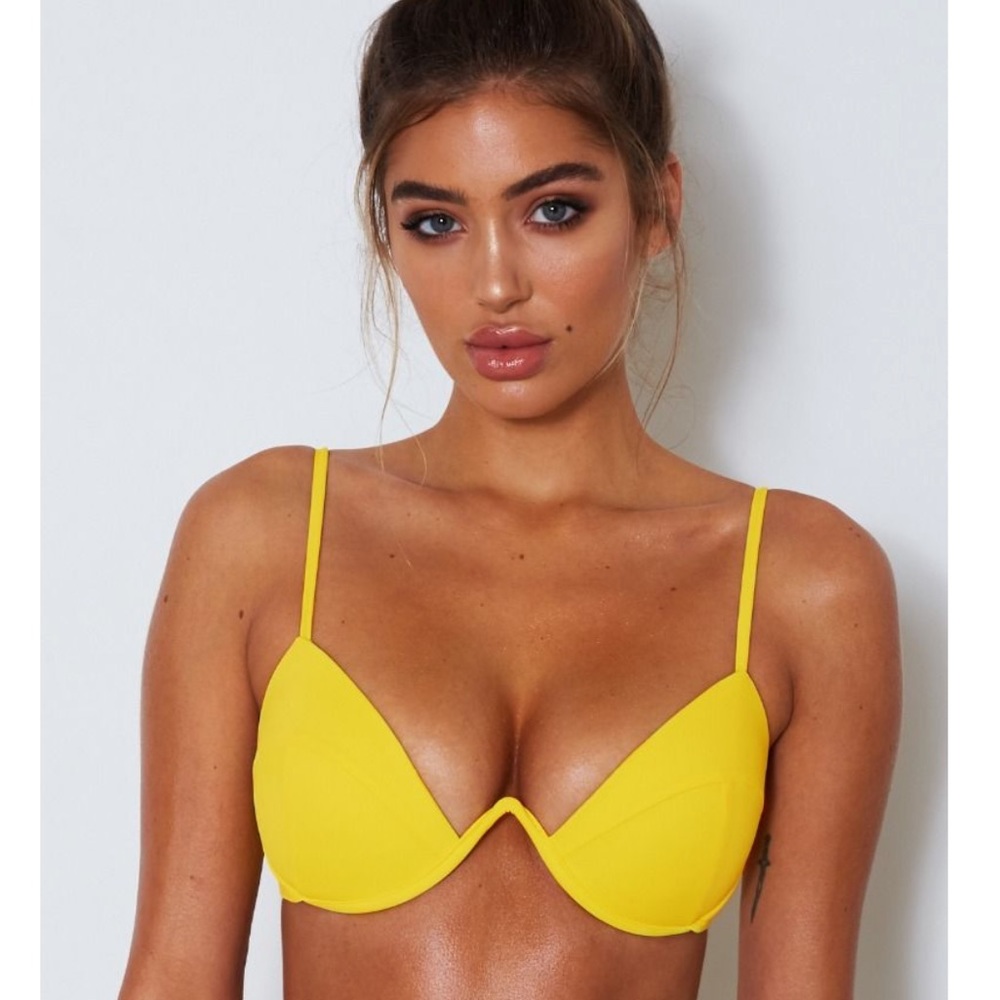 White Fox Boutique Yellow Bikini Set XS Never Worn